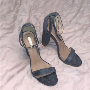 Lost Ink (ASOS) Block Grey Suede Sandal Heels